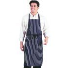 Dennys Low Cost Navy Printed Striped Apron