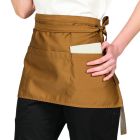 DW22 Khaki waist apron pockets self ties