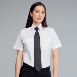 DH86s - ladies white pilot shirt short sleeve
