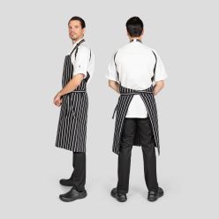 DP13 blue butcher stripe bib apron