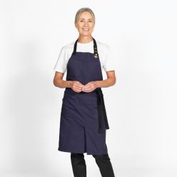 DP146 Dennys bib apron with split skirt