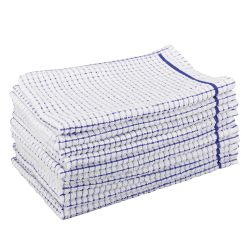 Dennys Check Terry Towelling Tea Towel (Pack of 10)