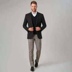 Brook Taverner Fabian grey check suit trousers
