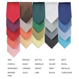 Premier coloured ties in 24 colours